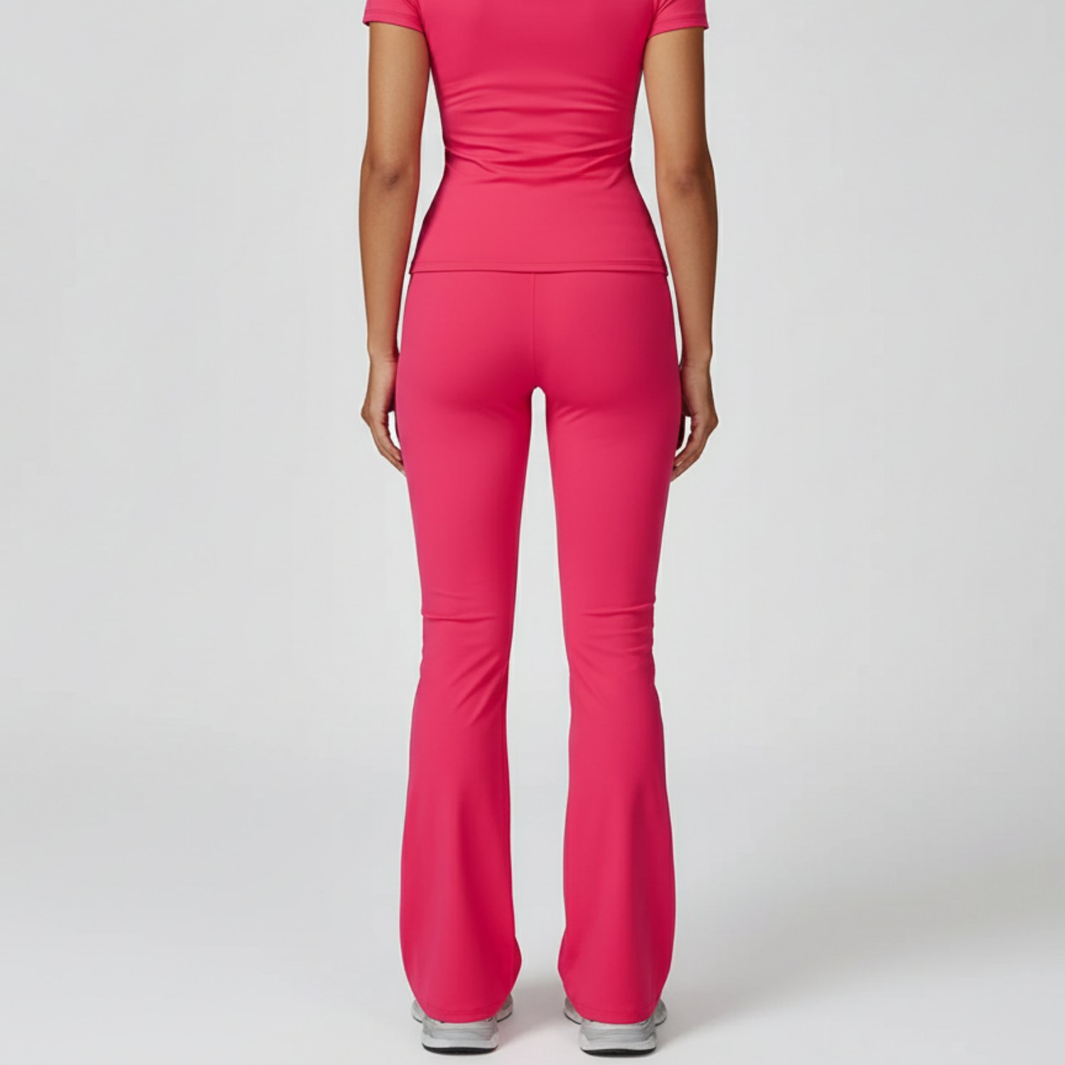 Sculpt Flared Leggings Set - Fluorescent Pink