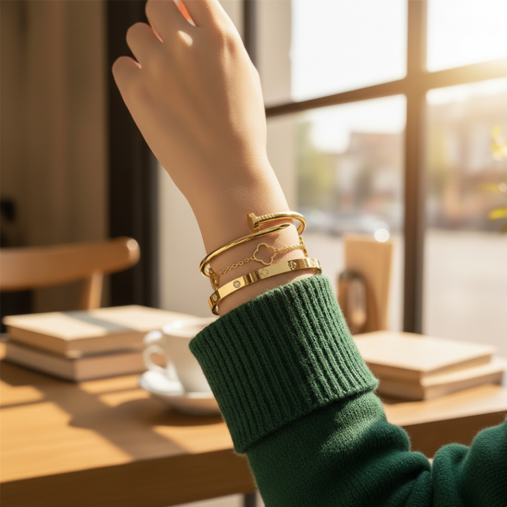 The Trinity Clover Bracelets - Gold