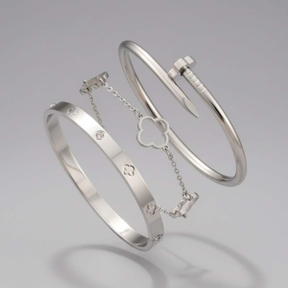 The Trinity Clover Bracelets - Silver