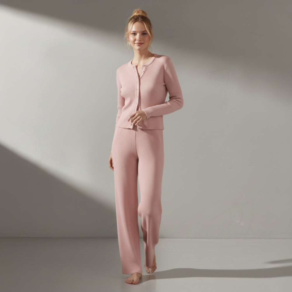 Ribbed Knitted Set - Pink