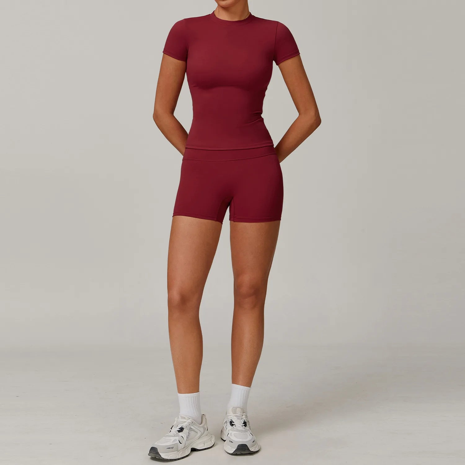 Sculpt Shorts Set - Cherry Red