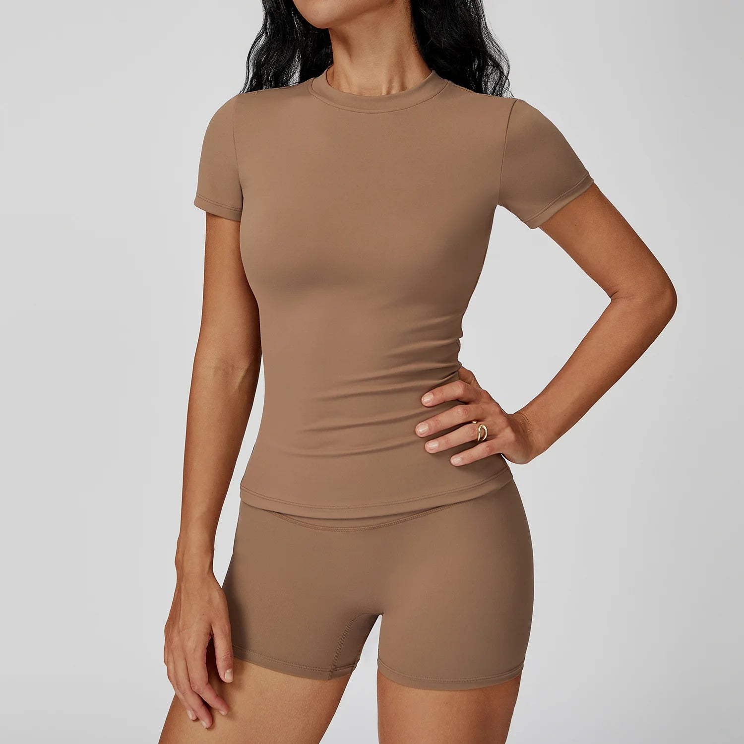 Sculpt Shorts Set - Mocha Brown
